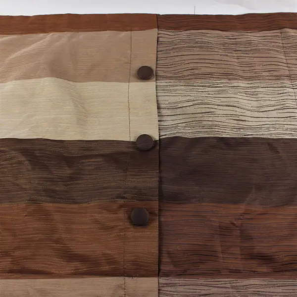 Brown Striped Large Rectangular Throw Pillow Cover Button Detail 23" x 29"