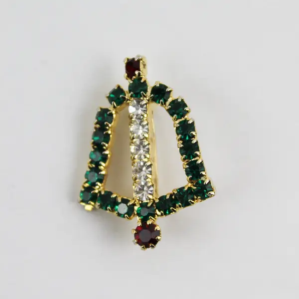 Lot of 3 Vintage Rhinestone Christmas Holiday Clip-On Earrings and Brooch