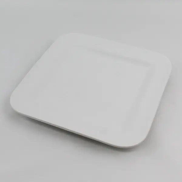 Over And Back Square White 11" Stoneware Platter Portugal