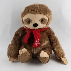 Pacific Coast Distributing Brown Sloth Plush Stuffed Animal 12in Scarf