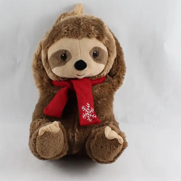 Pacific Coast Distributing Brown Sloth Plush Stuffed Animal 12in Scarf