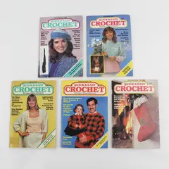 VTG 1988 Lot of 5 Quick & Easy Crochet Magazines With Easy-to-Follow Inst
