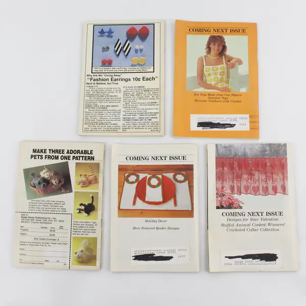 VTG 1988 Lot of 5 Quick & Easy Crochet Magazines With Easy-to-Follow Inst