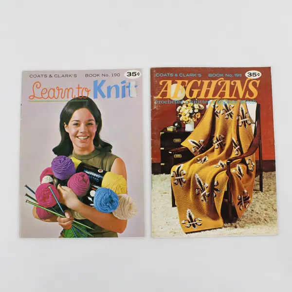 Lot of 5 Vintage Coats & Clark Knitting Crocheting Leaflets