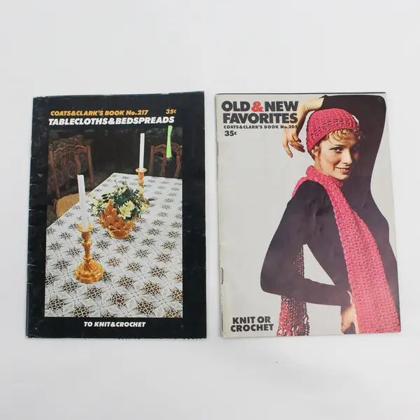 Lot of 5 Vintage Coats & Clark Knitting Crocheting Leaflets