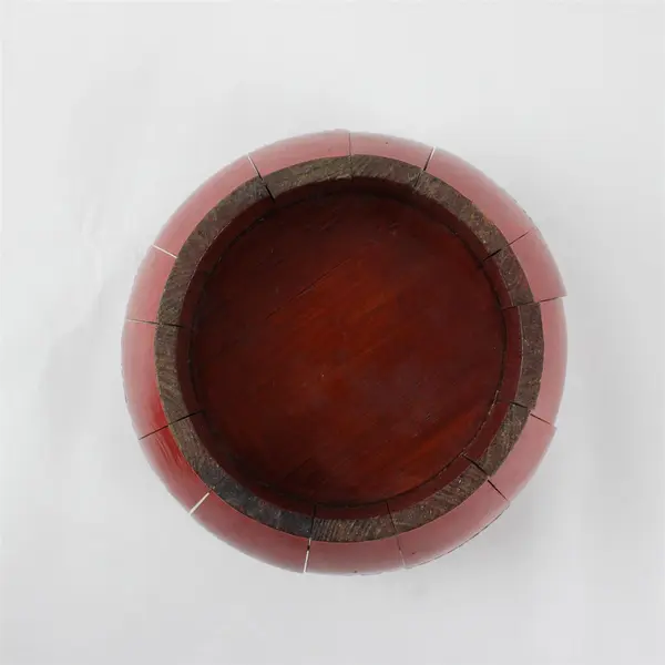 Vintage Chinese Cherry Red Lacquered Rice Bucket With Lid