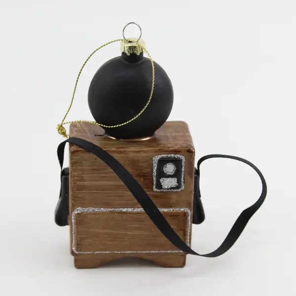 Brown Mercury Glass Flash Camera Ornament
