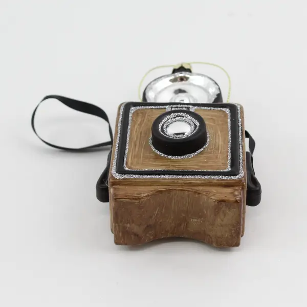 Brown Mercury Glass Flash Camera Ornament