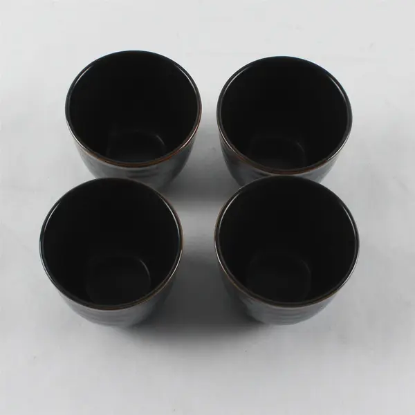 Simple Dining Multicolor Ceramic Bamboo Handle Teapot & Teacups