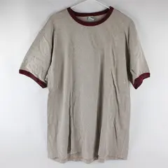 Old Navy Men's XL Short Sleeve T-Shirt Oatmeal/Tan Heather Maroon Trim