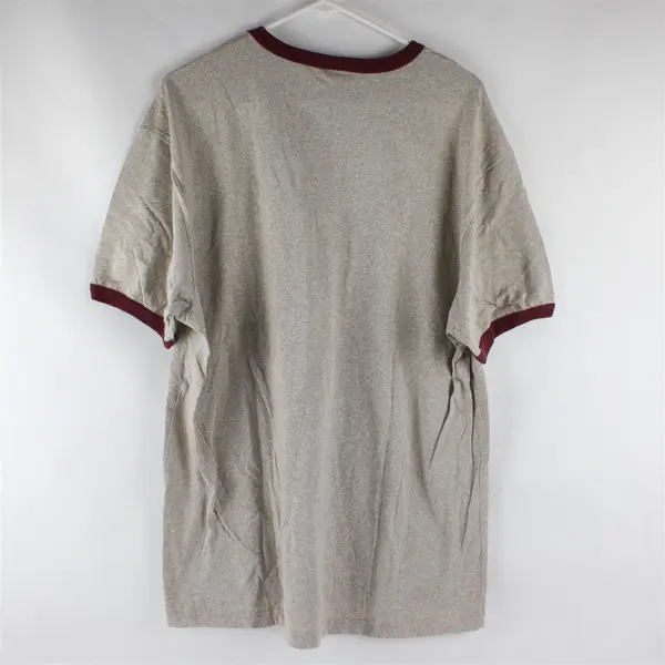 Old Navy Men's XL Short Sleeve T-Shirt Oatmeal/Tan Heather Maroon Trim