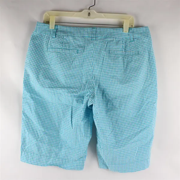 New York & Co. Manhattan Chino Women's 12 Blue/White Gingham Plaid Shorts