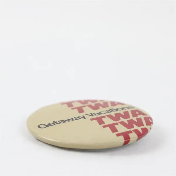Vintage TWA Getaway Vacations 2" Pinback Button Airlines Souvenir 1970's Promo