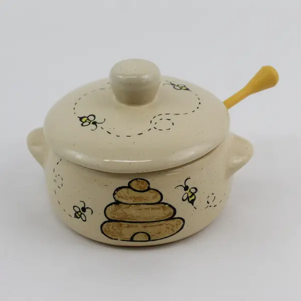 Designpac Honey Bee Ceramic Honey Jar with Lid & Spoon