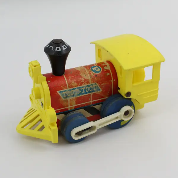Vintage 1964 Fisher-Price Toot-Toot Wood Train Engine Pull Toy Model 643