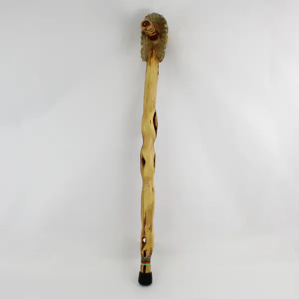 Hand Carved Native American Chief Walking Cane Signed J Lewis