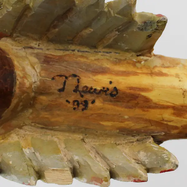 Hand Carved Native American Chief Walking Cane Signed J Lewis