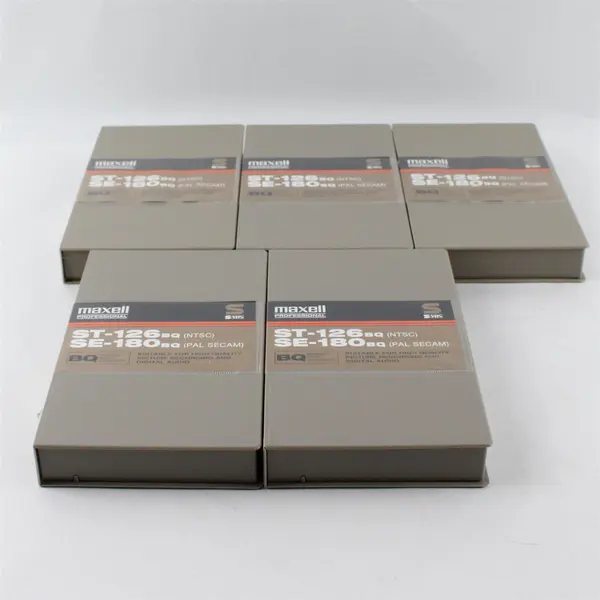 Set of 5 Maxell Professional S-VHS Tapes ST-126 SE-180 UNUSED