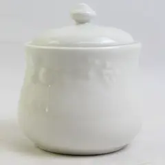 Gibson White Ceramic Sugar Bowl with Lid Floral Pattern