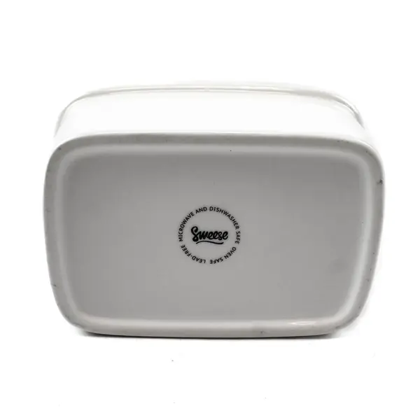 Sweeese White Ceramic Stoneware Rectangular Bakeware Dish 4x6x2.5 in