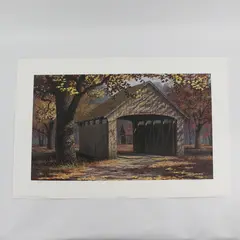 1980 Jim Harrison Signed L.E. Unpainted Covered Bridge Print 284/1500