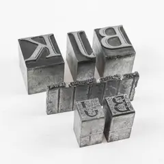 Vintage Metal Letterpress Type Blocks 2 B 2 J K Joyce Potter Superior Iowa