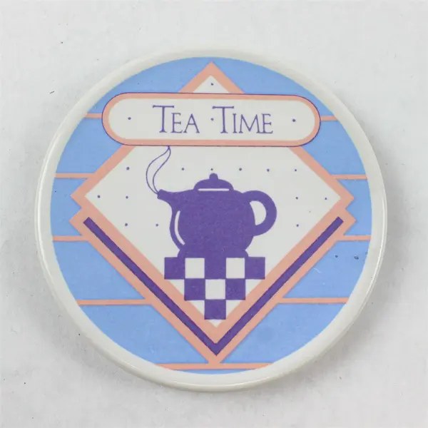 Lot of 3 Ceramic Coasters Tea Time Myconos Buck Doesn't Stop Here Anymore