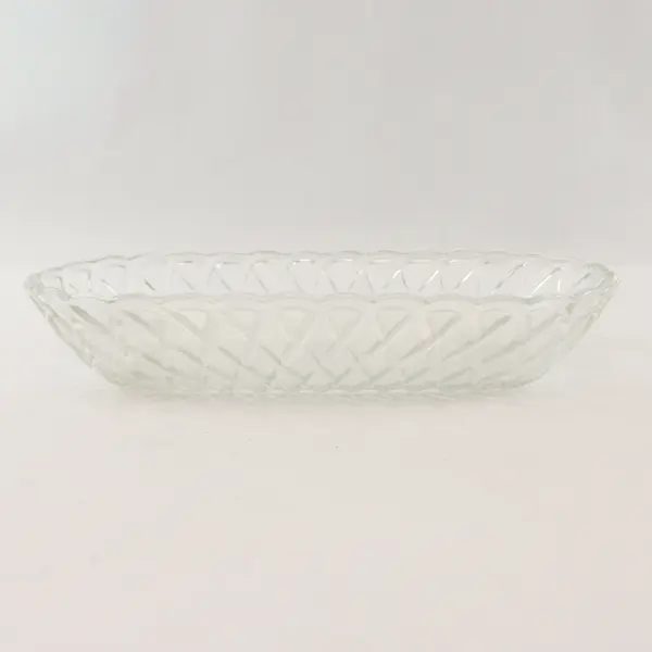 Vintage Indiana Glass Pretzel Clear Glass Oval Celery Dish