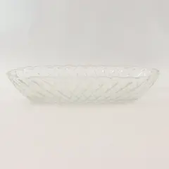 Vintage Indiana Glass Pretzel Clear Glass Oval Celery Dish