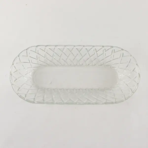 Vintage Indiana Glass Pretzel Clear Glass Oval Celery Dish