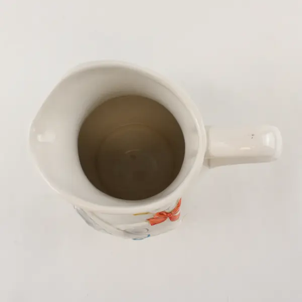 Otogiri White Ceramic Pitcher Hand-Painted Embossed 3D Geese