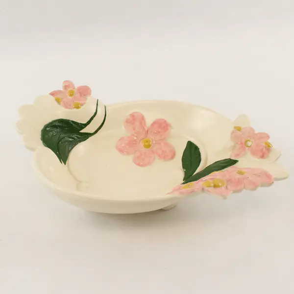 Vintage Holland Mold Ceramic Floral Bowl Platter 12in