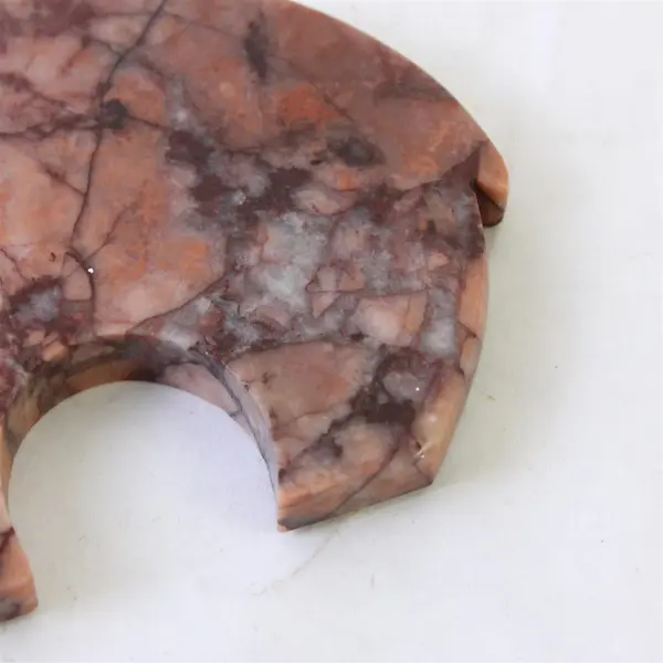 Carved Bear Stone Figurine Pink Grey Home Decor