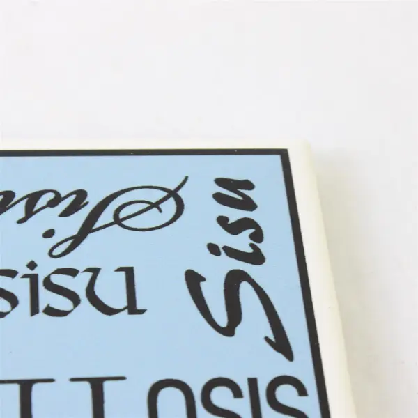 Blue White Ceramic Finnish Sisu Decorative Tile Wall Hanging Trivet