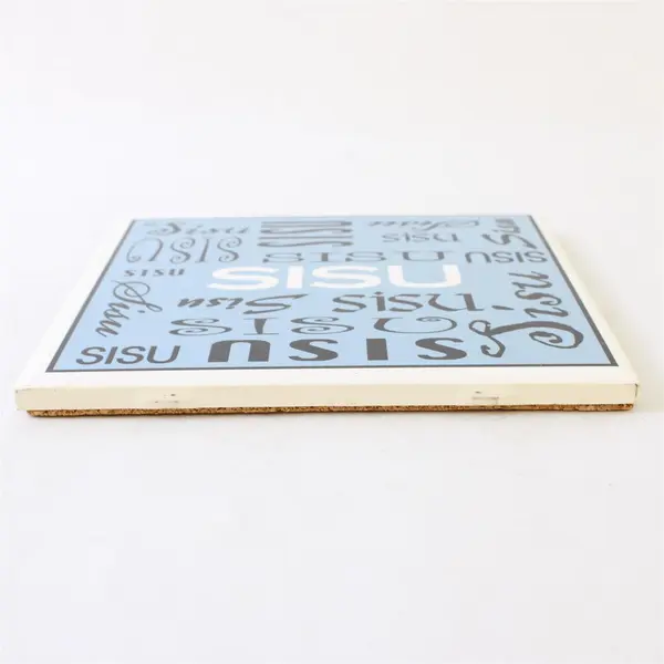 Blue White Ceramic Finnish Sisu Decorative Tile Wall Hanging Trivet