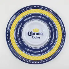 Corona Extra 13" Plastic Chips & Dip Platter Blue White Yellow