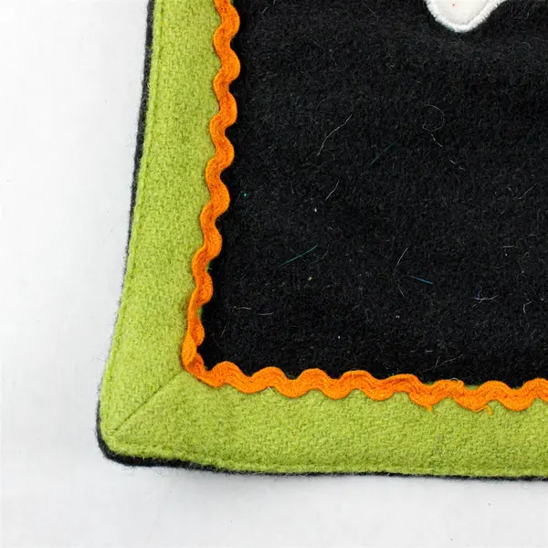 Set of 2 Halloween Felt Placemats White Ghosts Orange Pumpkins