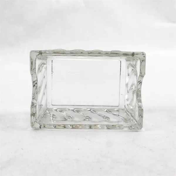 Clear Glass Sugar Packet Holder Caddy Ribbed Side Panels