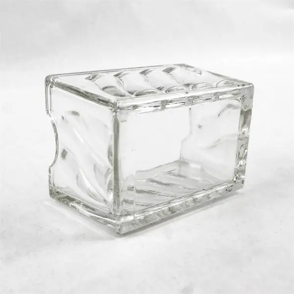 Clear Glass Sugar Packet Holder Caddy Ribbed Side Panels