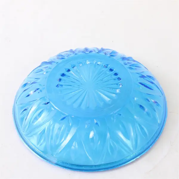 Set of 2 Vintage Blue Glass Starburst Sunray Bowls 5in Chipped