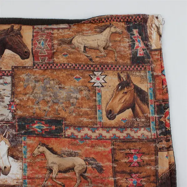 Unbranded Brown W/ Horse Print Small Rectangular Throw Blanket 38" x 64"