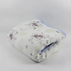 Handmade White Pink Floral 56x60 Rectangular Quilt Throw Blanket