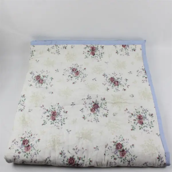 Handmade White Pink Floral 56x60 Rectangular Quilt Throw Blanket