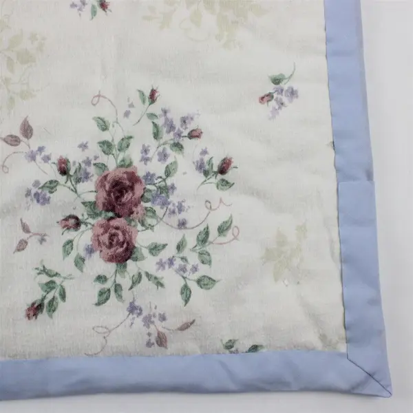 Handmade White Pink Floral 56x60 Rectangular Quilt Throw Blanket