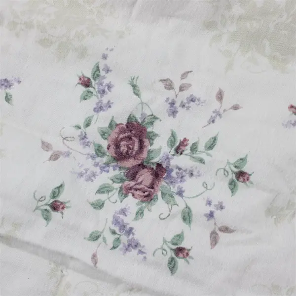 Handmade White Pink Floral 56x60 Rectangular Quilt Throw Blanket