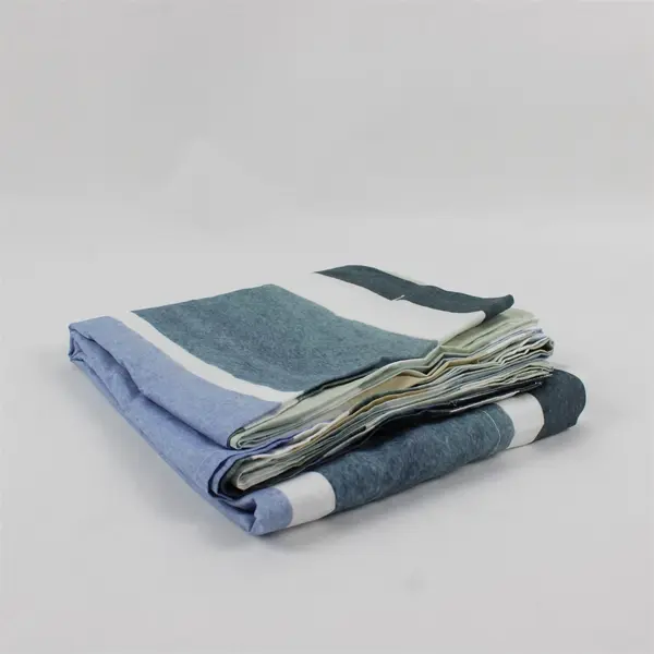 Crate & Barrel Kelly Ventura Blue/White Kasura Stripe Shower Curtain 72" x 72"