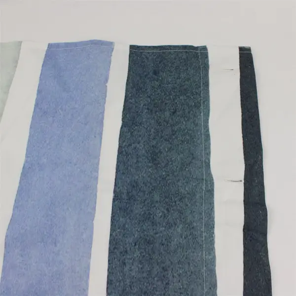 Crate & Barrel Kelly Ventura Blue/White Kasura Stripe Shower Curtain 72" x 72"