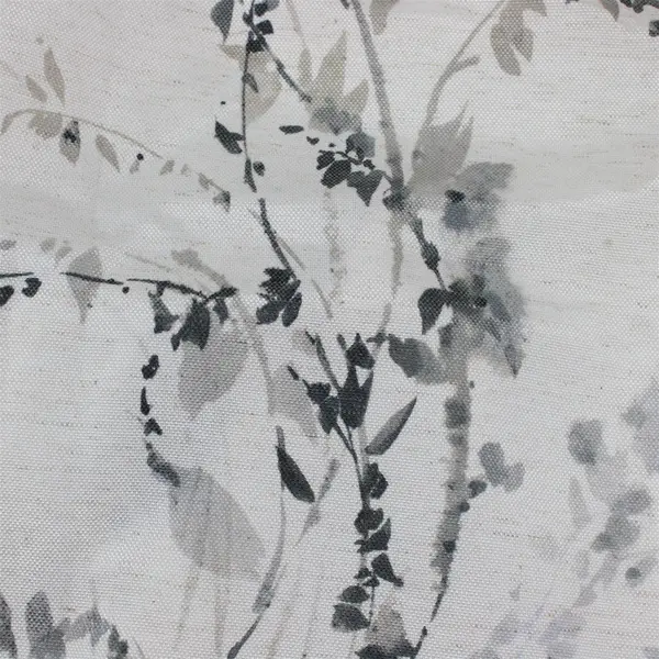 Lot Of 2 Peri Matching White/Gray Abstract Floral Curtain Panels 50" x 86"