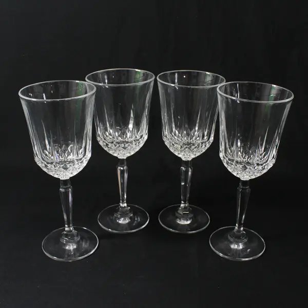 Set of 4 Anchor Hocking Legacy Lead Crystal Wine Glasses