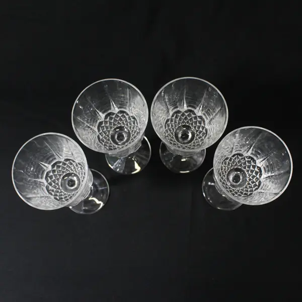 Set of 4 Anchor Hocking Legacy Lead Crystal Wine Glasses